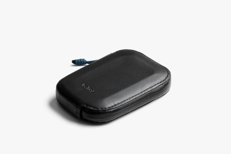 Mini Portefeuille Homme Nylon Avec Fermeture éclair Et Mousqueton - Compact Pour Pièces, Cartes, Clés - Noir